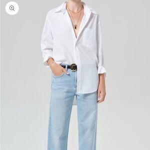 Citizens Of Humanity White Kayla Shirt Size Medium NWT $215